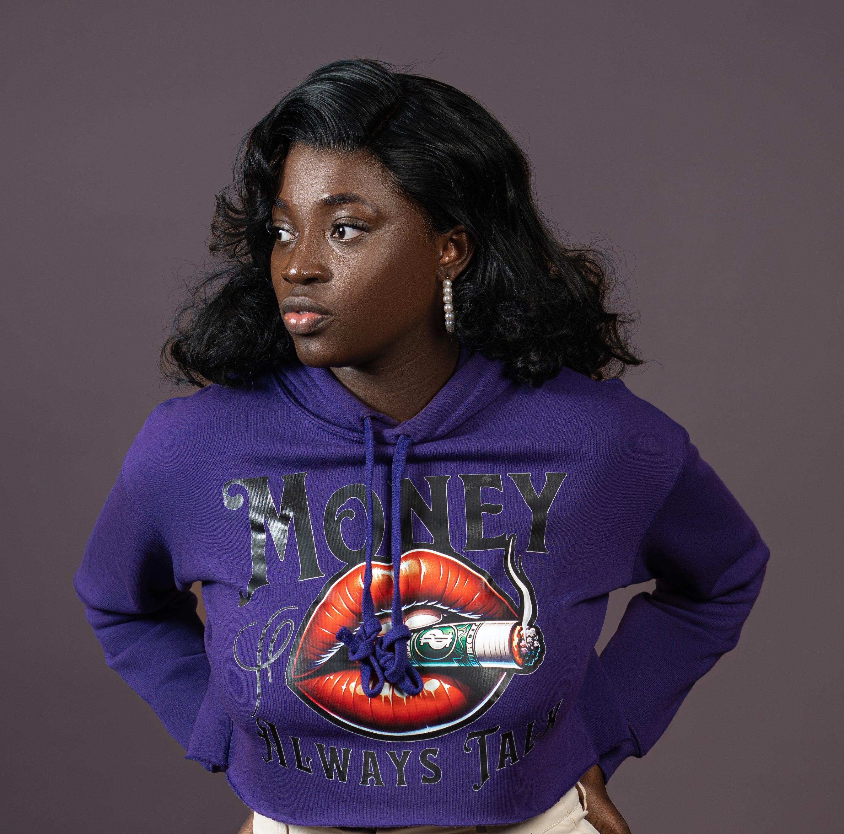 Money Muse Cropped Hoodie